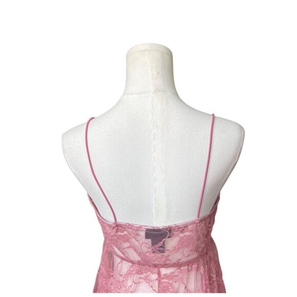 Just Polly Y2K Lace Babydoll Tank Top XL Cami Fairy Sheer Coquette Asymmetrical - Picture 5 of 8